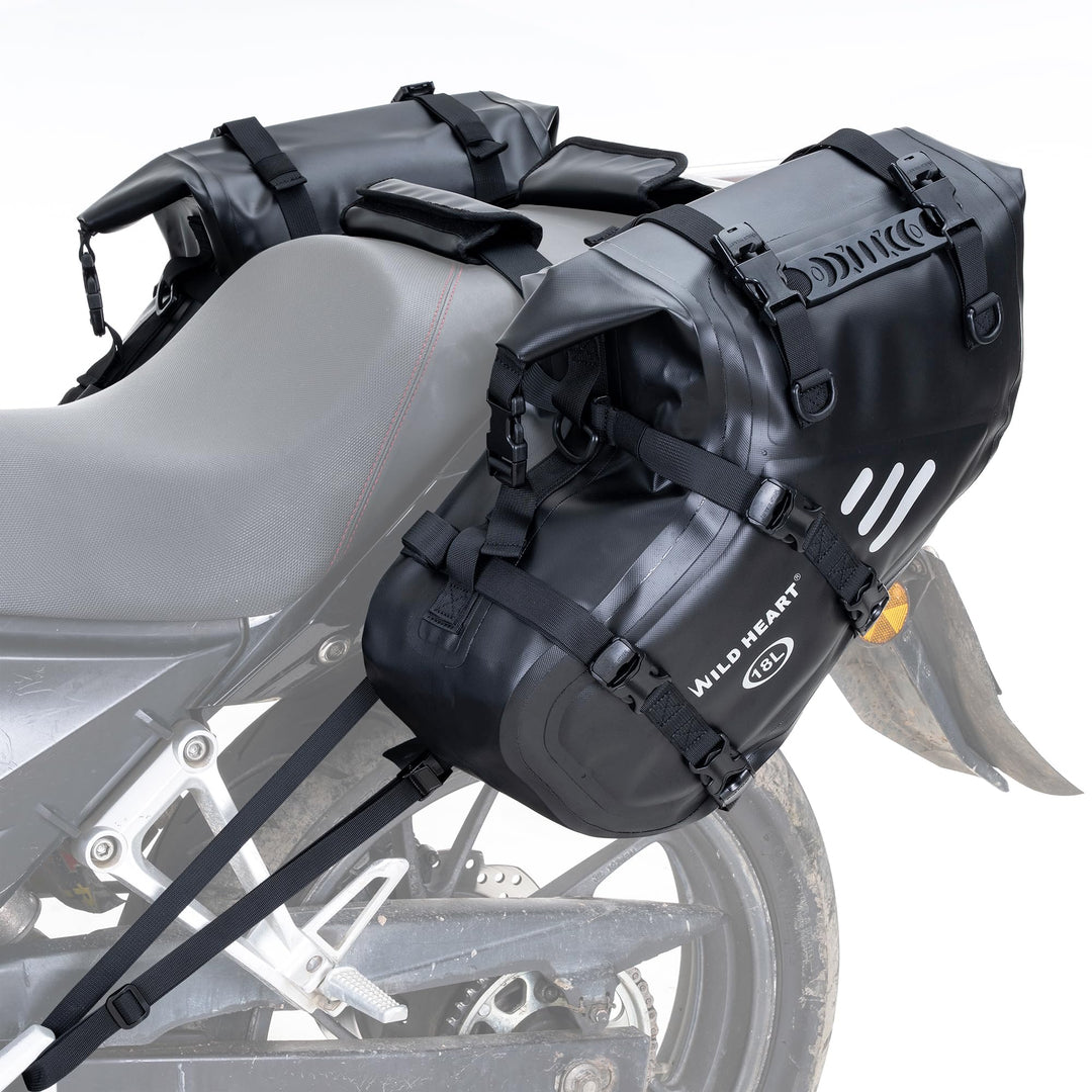 WILD HEART Motorrad Satteltaschen Wasserdicht 36L (18L* 2) Motorrad Seite Satteltaschen Gepäcktasche