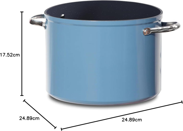 Nuwave 7,6L Gesundes Duralon Blue Keramik Antihaft-Suppentopf in Gemütlichem Blau, PFAS-frei, Spülma