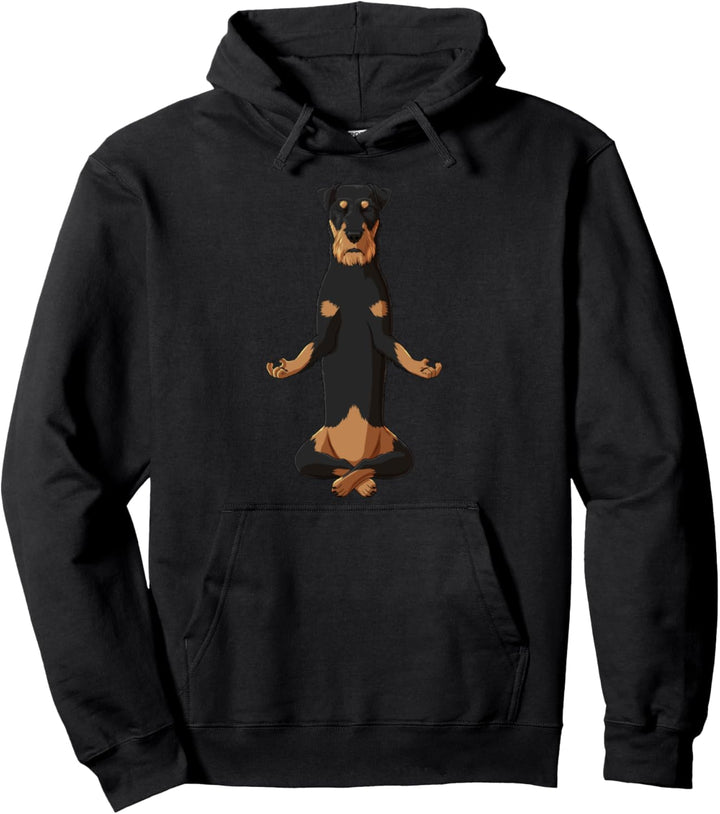 Lustiges Yoga Hund Deutscher Jagdterrier Pullover Hoodie