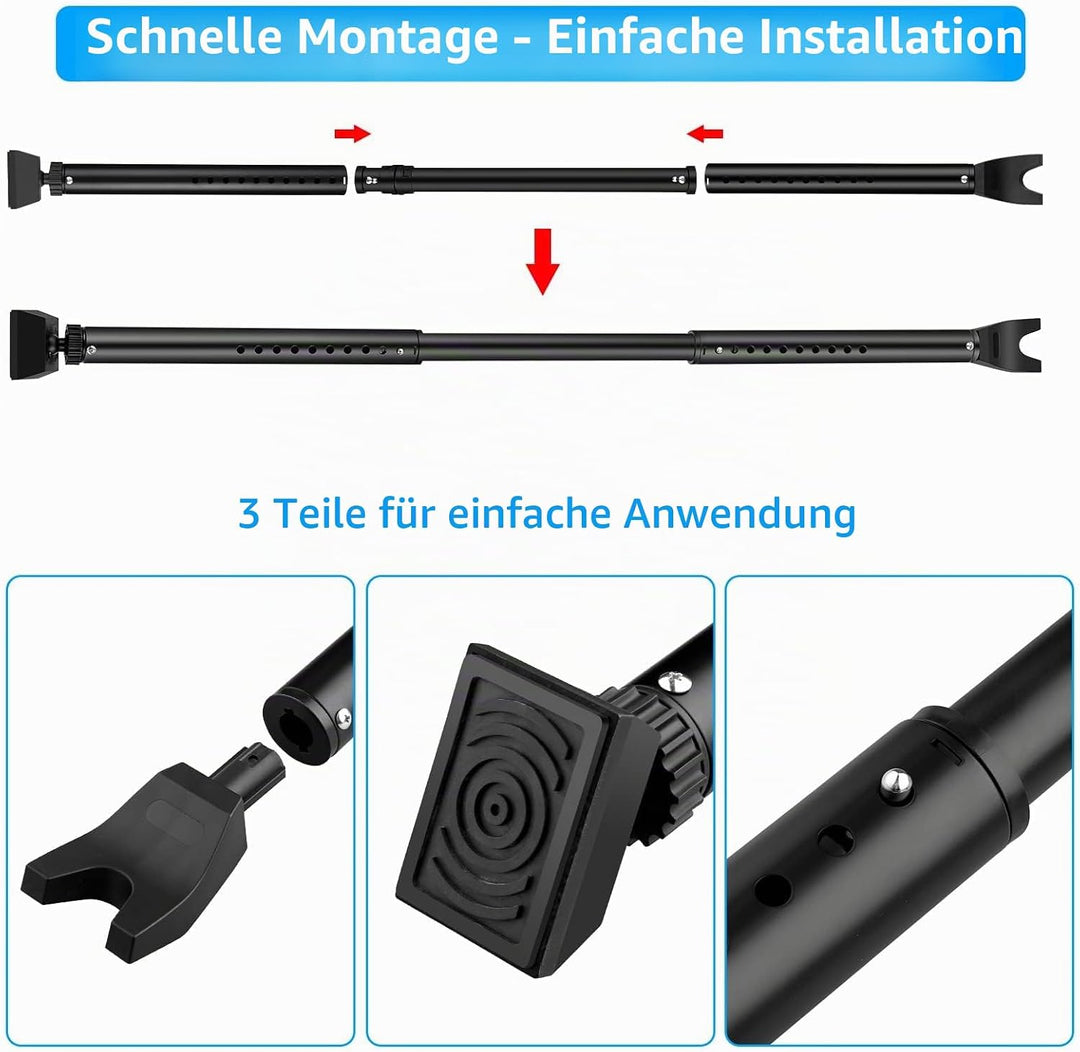 eSynic Tür-Sicherheitsstange, 3-in-1 Türstopper, Sicherheitsstange, strapazierfähig, verstellbare Sc