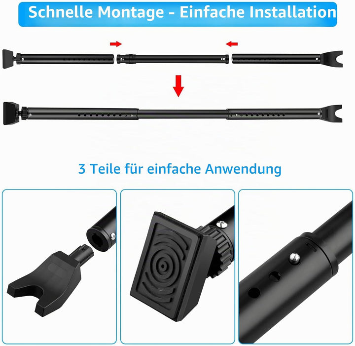 eSynic Tür-Sicherheitsstange, 3-in-1 Türstopper, Sicherheitsstange, strapazierfähig, verstellbare Sc