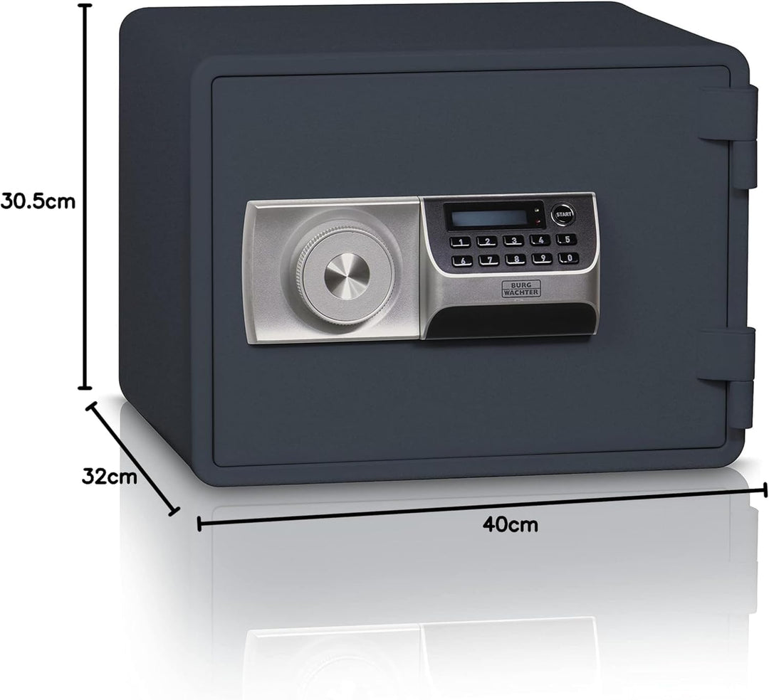 Burg Wächter Feuerschutztresor mit elektronischem Zahlenschloss, feuerfester Dokumentensafe, FP 44 E