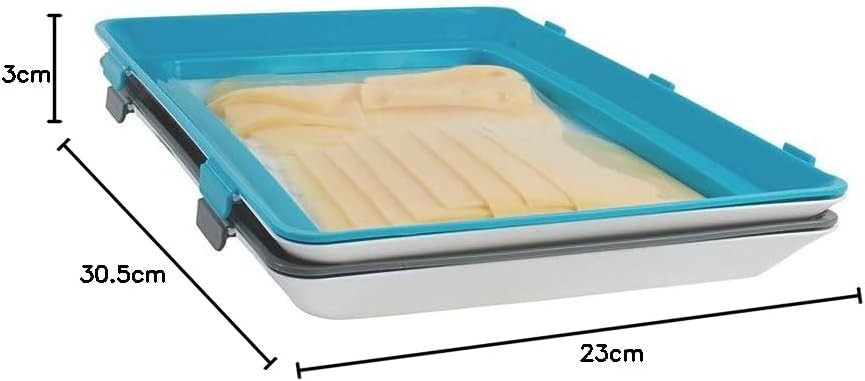 Durandal 2er Set Aufschnittboxen für Kühlschrank aus BPA-freiem Plastik – stapelbare Frischhaltedose