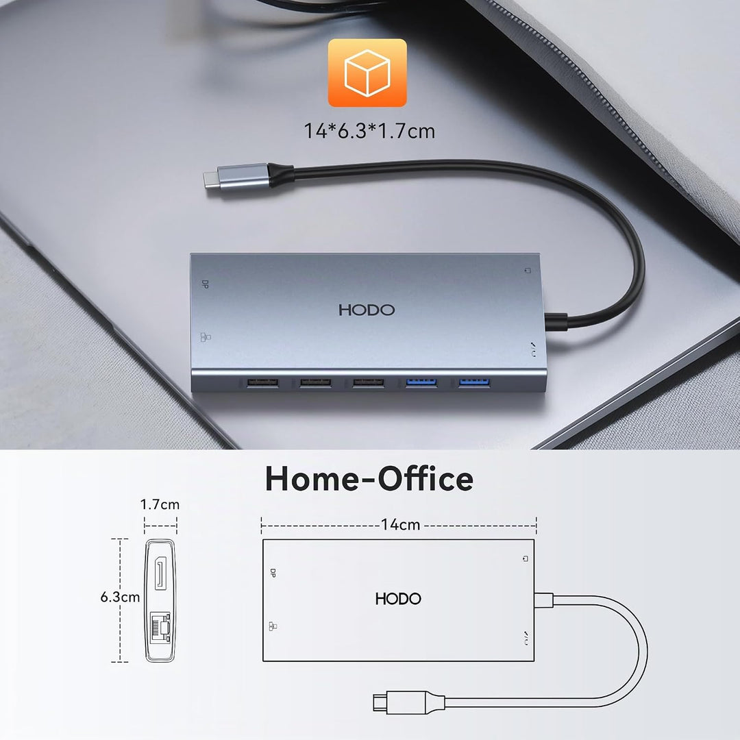 Dockingstation Laptop 2 Monitore, 15 in 1 Docking Station Triple Display, USB C Hub Adapter mit Zwei