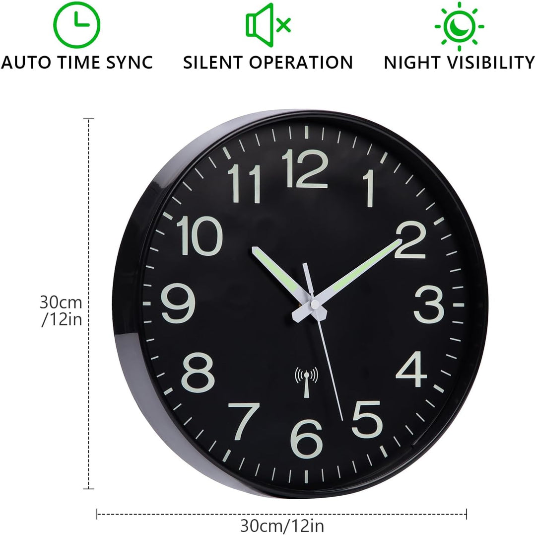 VIVILINEN Funkuhr Wand Beleuchtet Wanduhr Funk Geräuschlos ohne Tickgeräusche Uhr Wand für Schlafzim