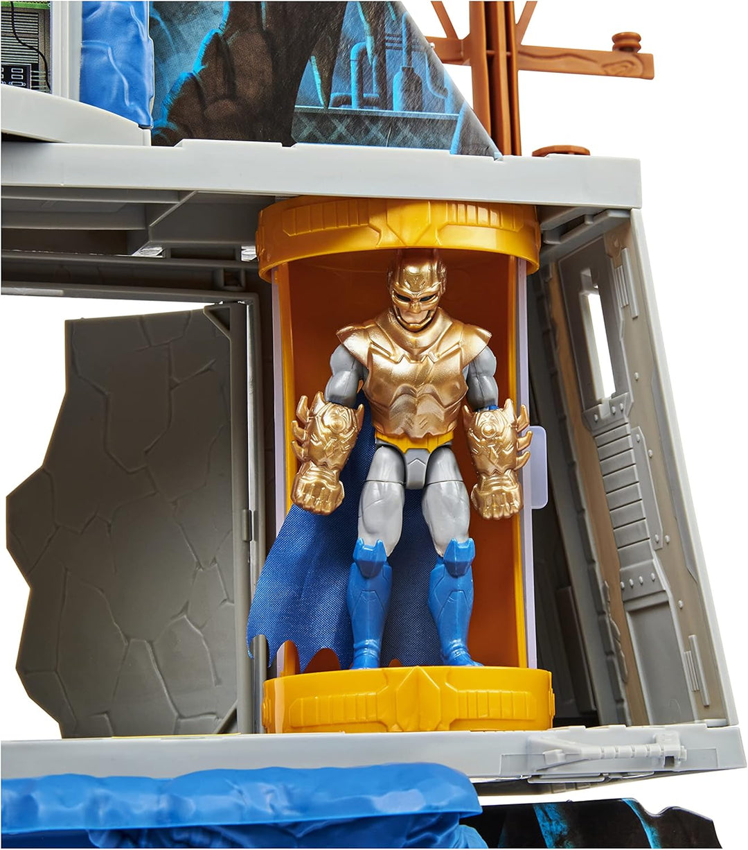 DC Batman 3-in-1-Batcave - Zweiseitiges Spielset mit 10cm grosser Batman-Actionfigur und umfangreich