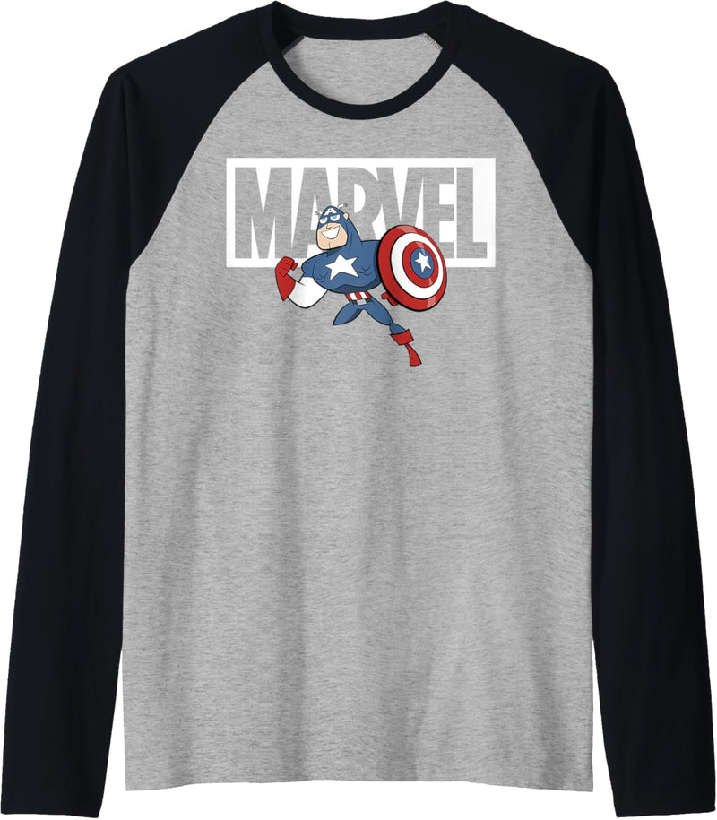 Marvel Avengers Captain America Logo Doodle Raglan