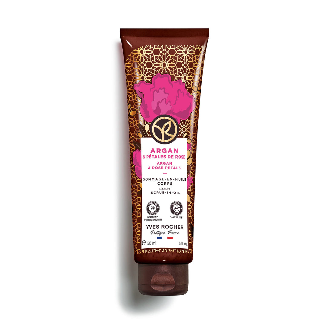Yves Rocher Körperpeeling, sulfatfrei, 98 % Inhaltsstoffe natürlichen Ursprungs, 150 ml (Argan & Ros