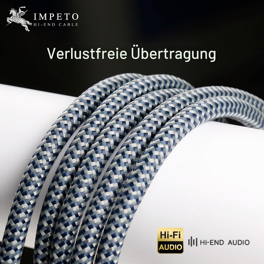 Impeto Subwoofer Kabel Y Cinch 2 auf 1 Subwoofer Cable RCA 2 auf 1 Audiophile HIFI Cinch-Y-Kabel, Au