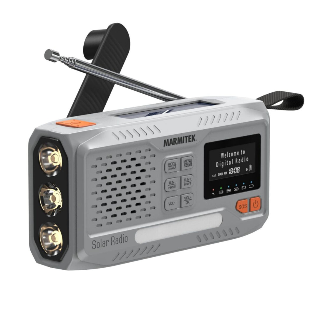 Notfallradio Marmitek RESQ 100 – Zuverlässige Kurbelradio mit DAB+ und Solar – Powerbank 4500 mAh &