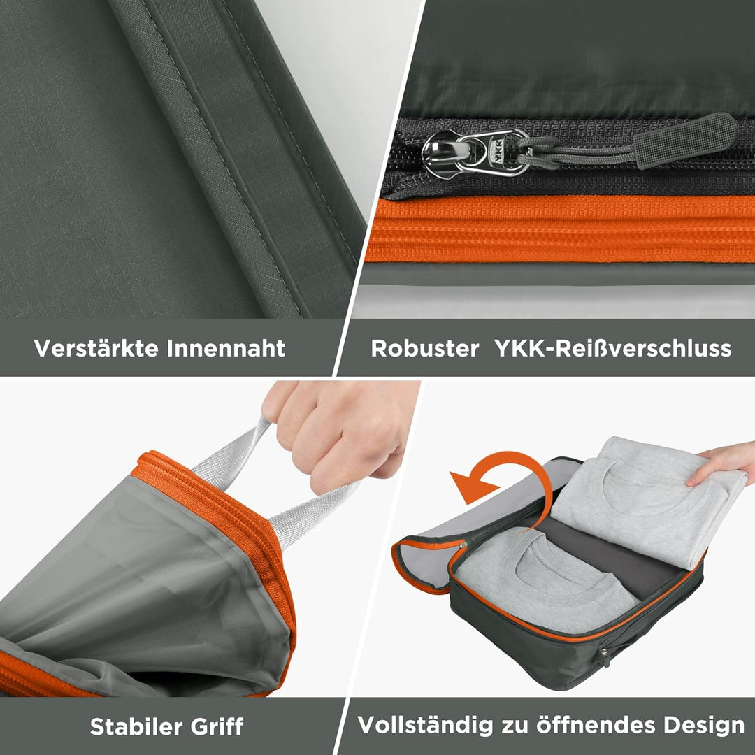 Cipway Kompression Koffer Organizer Set für Rucksack ，Netzgewebe Ultraleichte Packtaschen Packing Cu