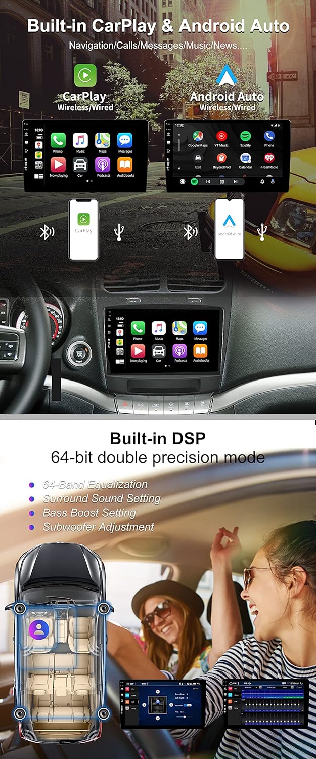 SXAUTO - 6G+128G - Android 12 IPS Autoradio für FIAT Freemont Dodge Journey Leap (2012-2020) - Einge