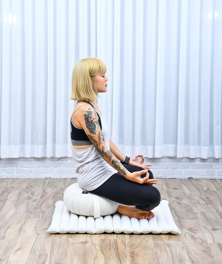 Leewadee Meditationskissen Set Sitzkissen Rund Zafu Yoga Kissen Zabuton Yogakissen Meditationskissen