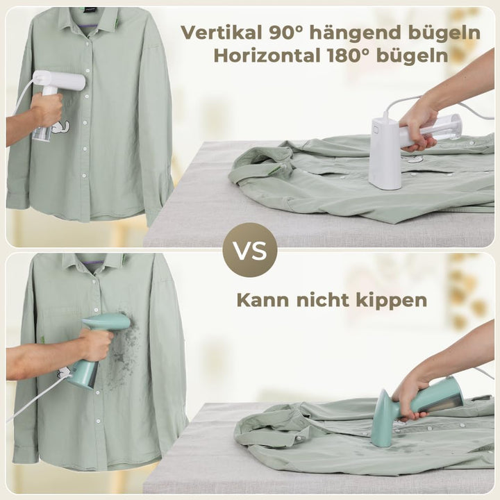 Vpcok Direct Steamer 1000W, Reisebügeleisen mit 150ml Wassertank Klein und Leicht， Portables Hand-Da