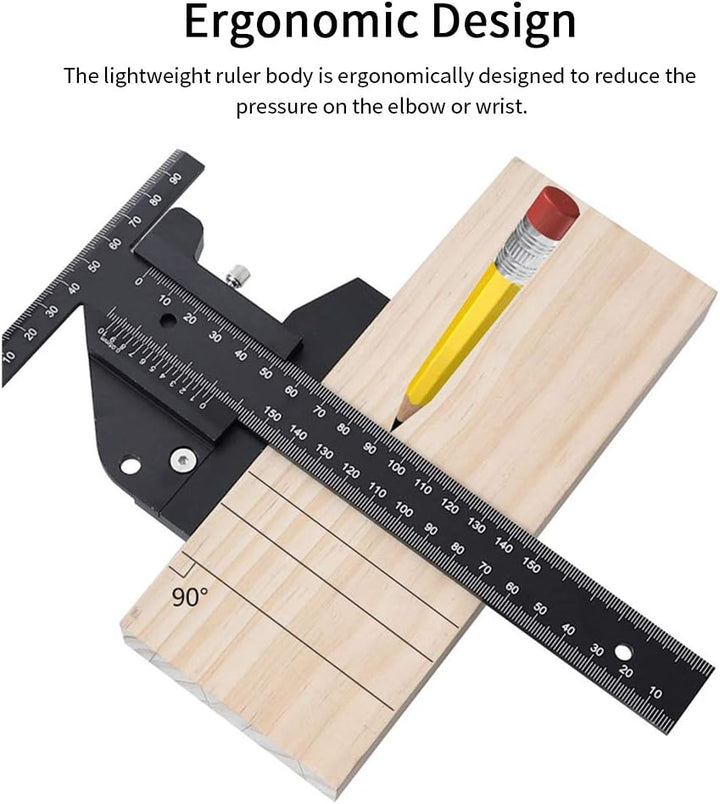 Holzbearbeitungsschreiber - Markierung T-förmiges Lineal Holzbearbeitungsschreiber DIY-Werkzeug Alum
