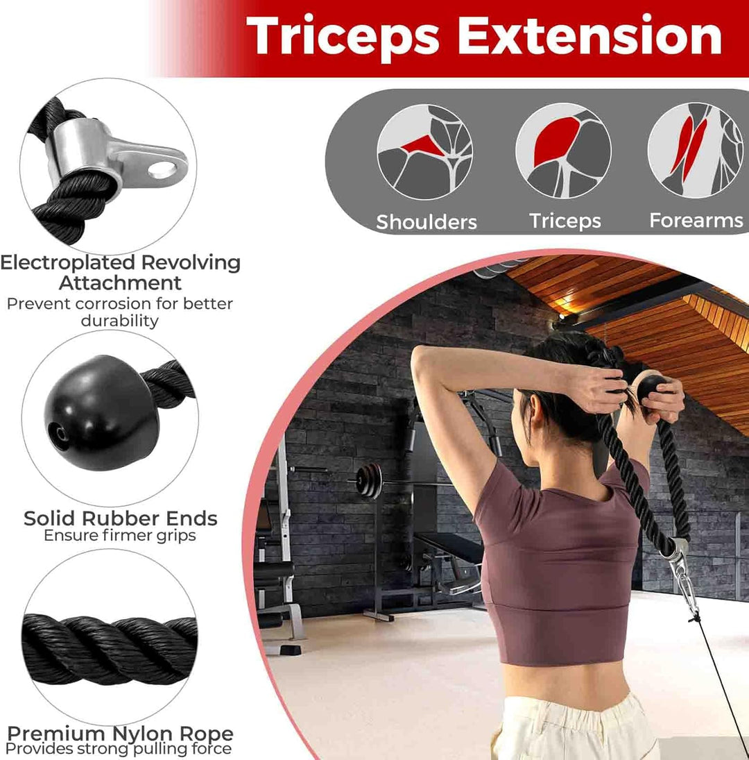 KOMFOTTEU 4 TLG. Pull Down Aufsatz, Zubehör Set für Kabelmaschine, Trizeps Fitness Griffe aus Stahl,