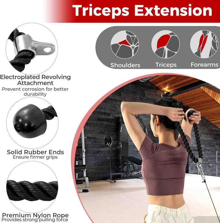 KOMFOTTEU 4 TLG. Pull Down Aufsatz, Zubehör Set für Kabelmaschine, Trizeps Fitness Griffe aus Stahl,