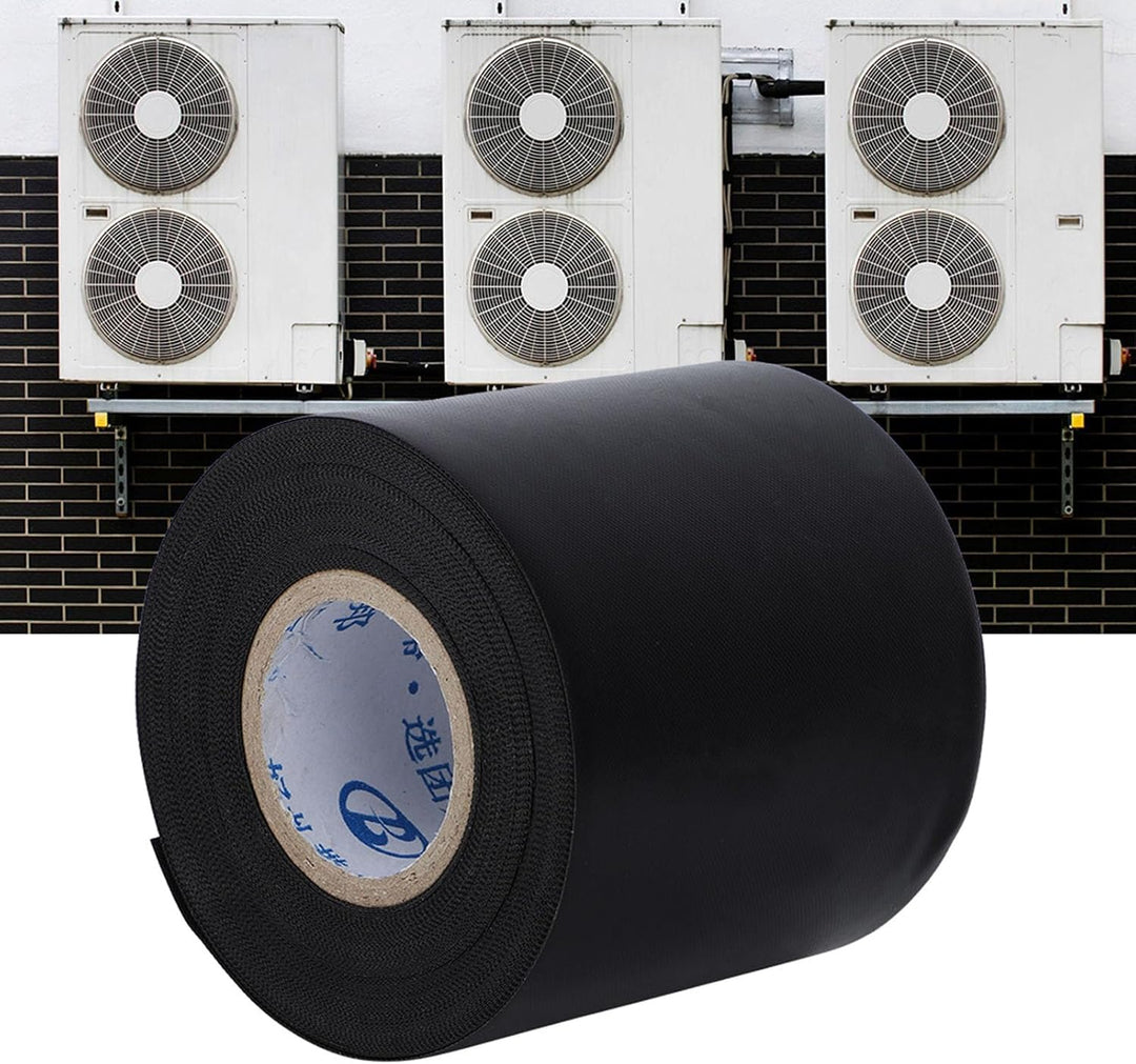 Hztyyier 1 Rolle Rohrband Hochwertiges PVC Klebeband für die Isolierung von Klimaanlagen, Schwarz, 6