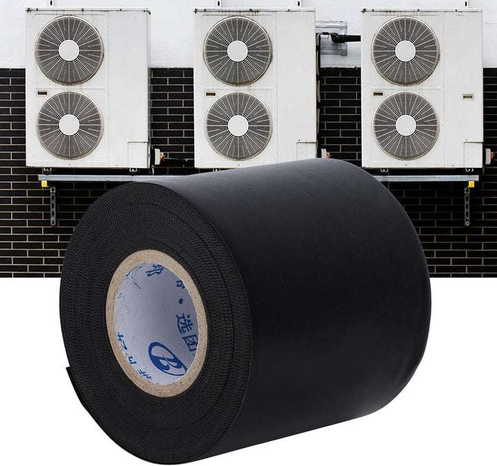 Hztyyier 1 Rolle Rohrband Hochwertiges PVC Klebeband für die Isolierung von Klimaanlagen, Schwarz, 6