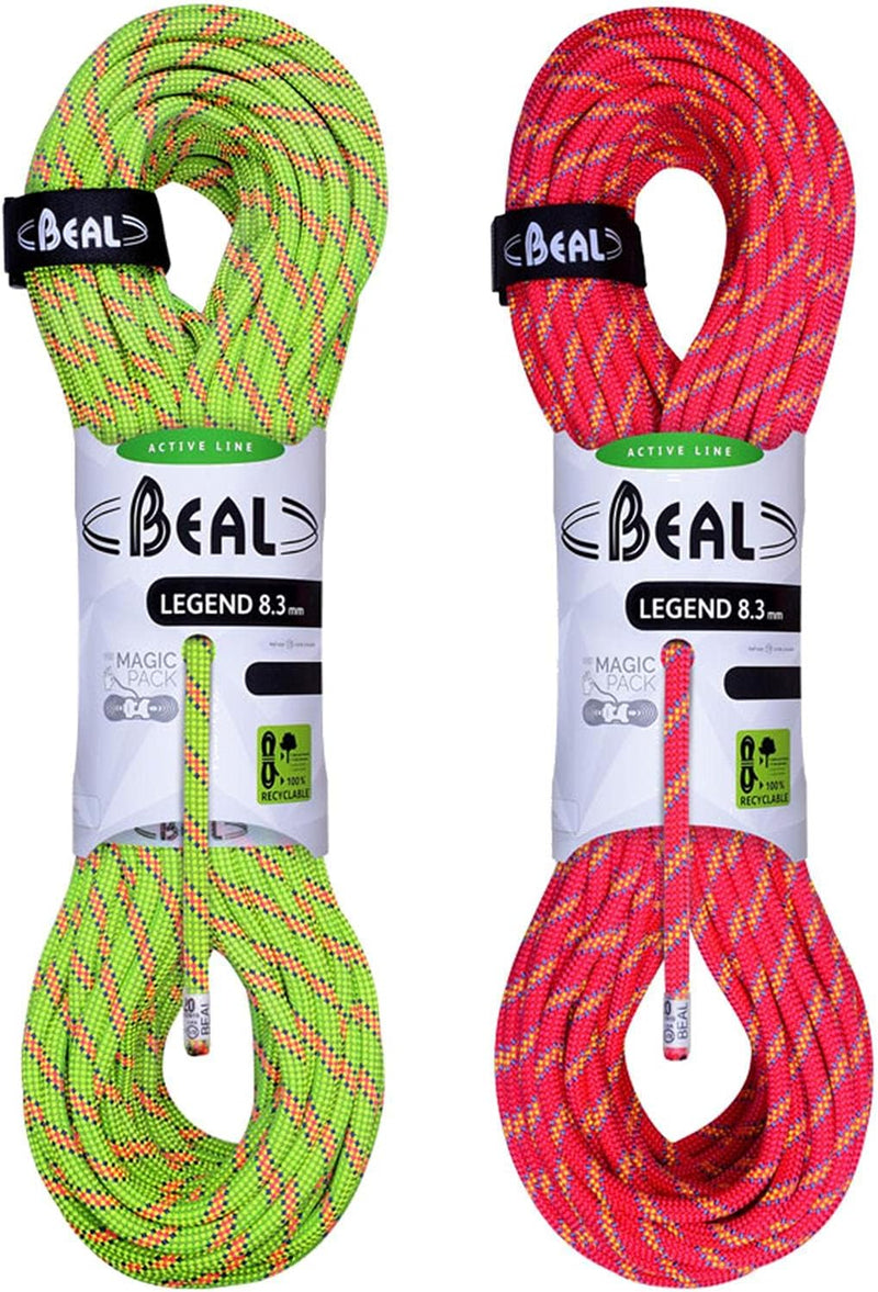 Beal Legend 8.3mm 2X 60m Grün-Pink - Leichtes griffiges Halbseil, 2 x 60m, Grösse 2 x 60m - Farbe Gr