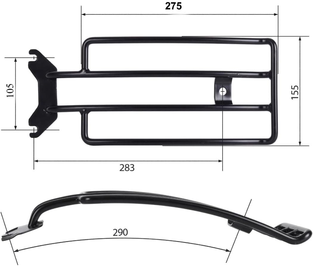 Gepäckträger schwarz kompatibel mit HD Harley Davidson Softail Fat Boy (2018-)