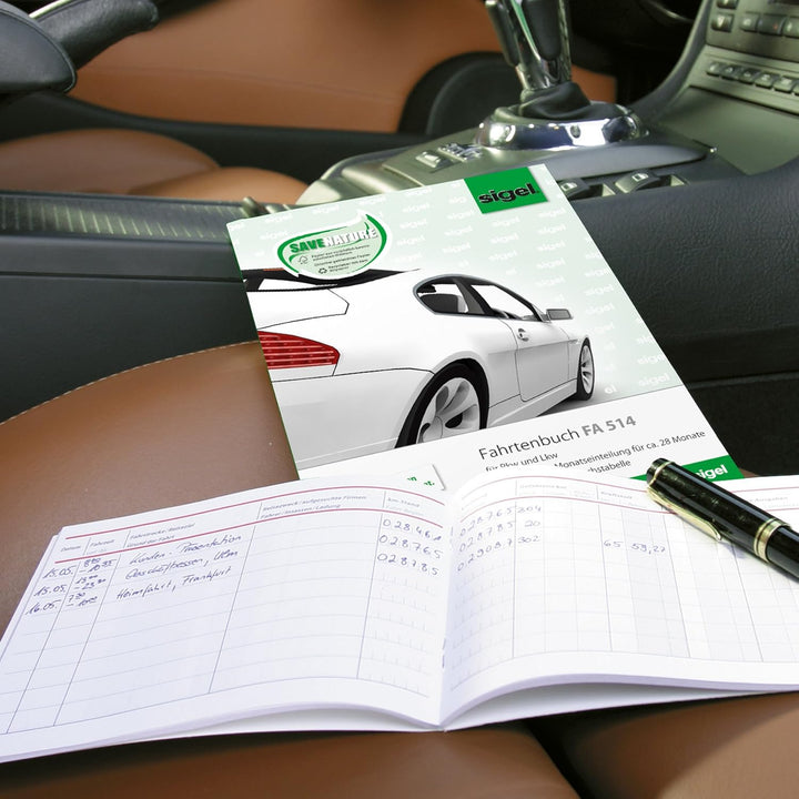 SIGEL FA514/10 Fahrtenbücher für PKW und LKW, A5, 64 Seiten, 10er Pack - für Deutschland und Österre