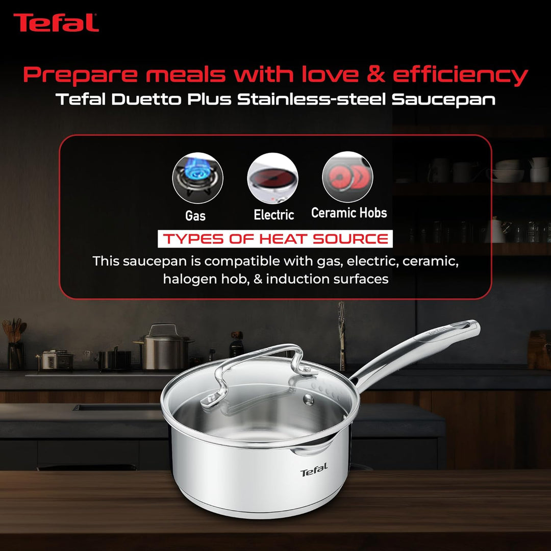 TEFAL DUETTO+ G7192355 Saucepan Round Edelstahl