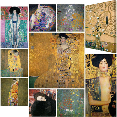 Bilderwelten Top Gustav Klimt Leinwandbilder Dame mit Muff 60 x 60cm 60cm x 60cm Gustav Klimt - Dame