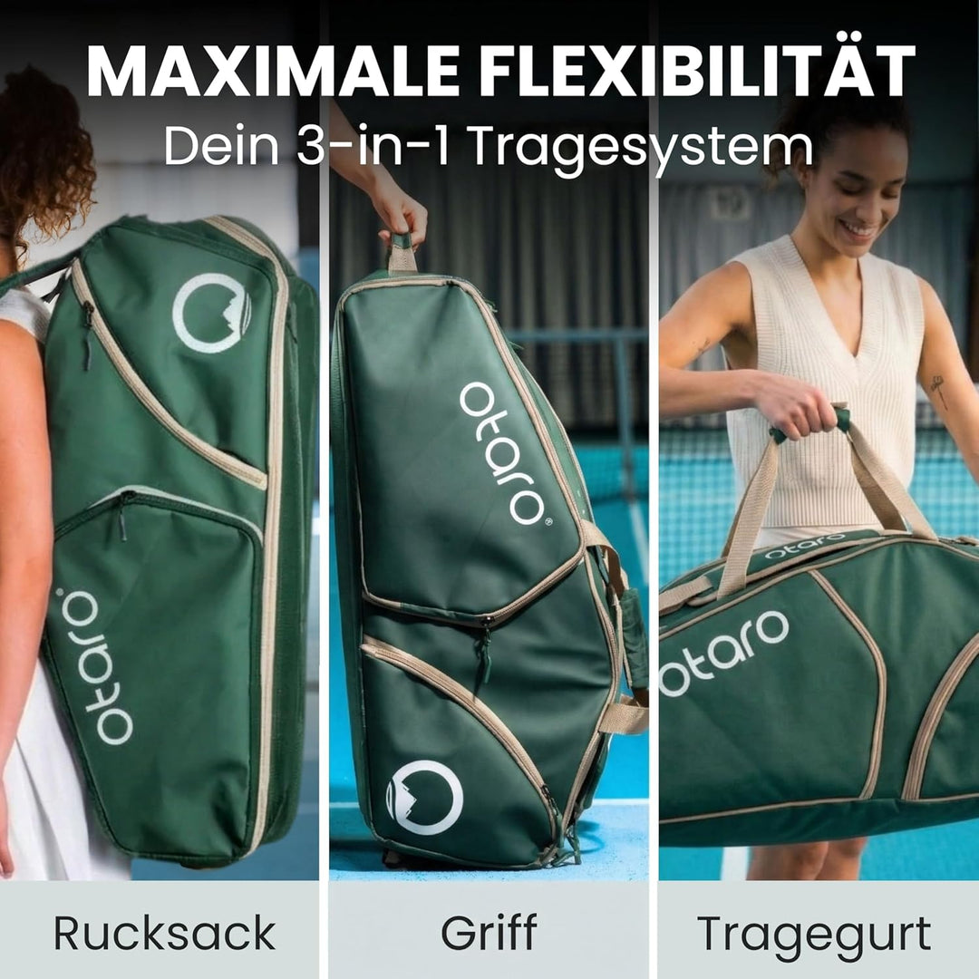 Otaro Tennistasche (82L) Premium Schlägertasche | Tennis, Badminton Schläger, Padel Schläger oder Sq