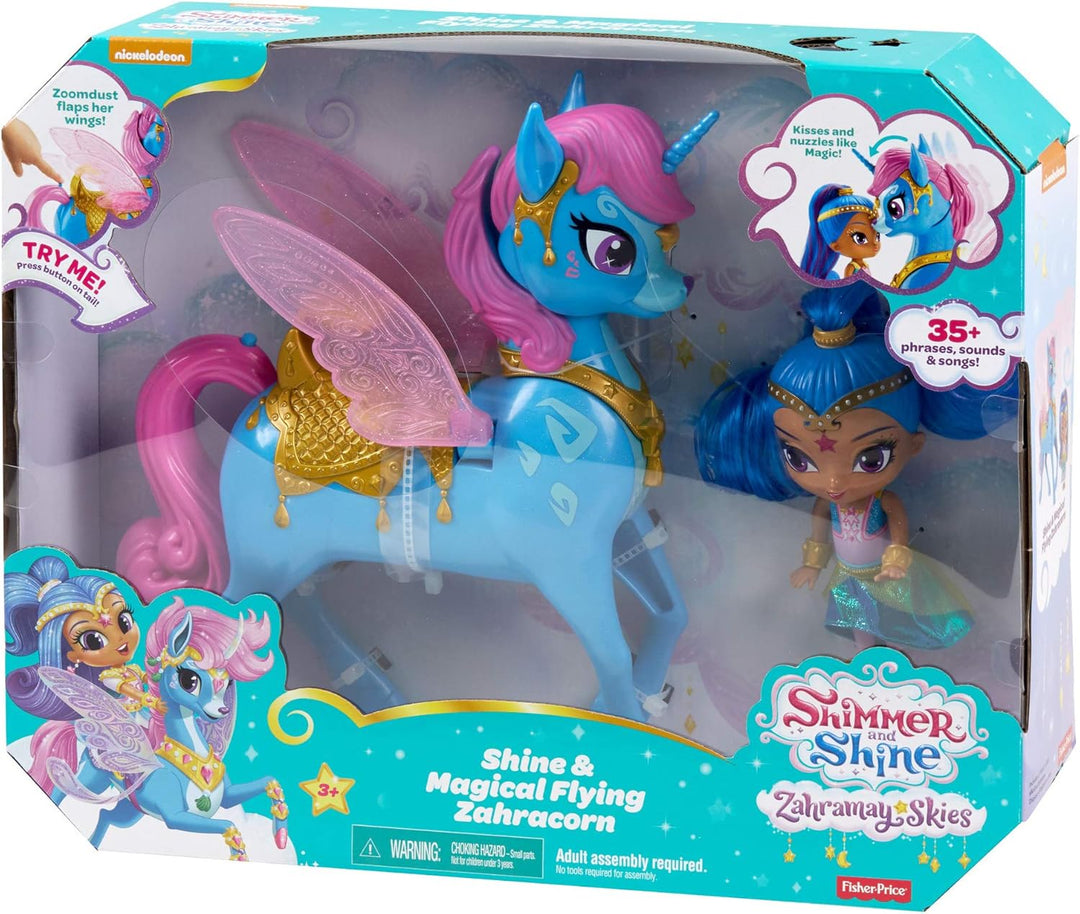 Shimmer & Shine Puppe mit Zahracorn-Figur, 35 Lieder, Geräusche und Sprüche Modern, Modern