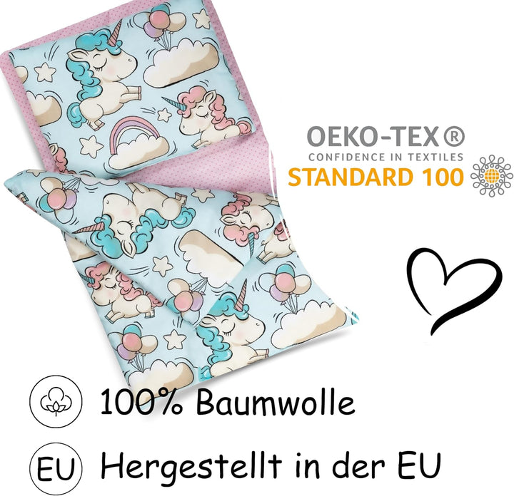 PinkZebra 3-teilig mini Bettwäsche, Decke(30 x 40 cm) + Kissen(20 x 25 cm) + Matratze(28 x 50 cm), k