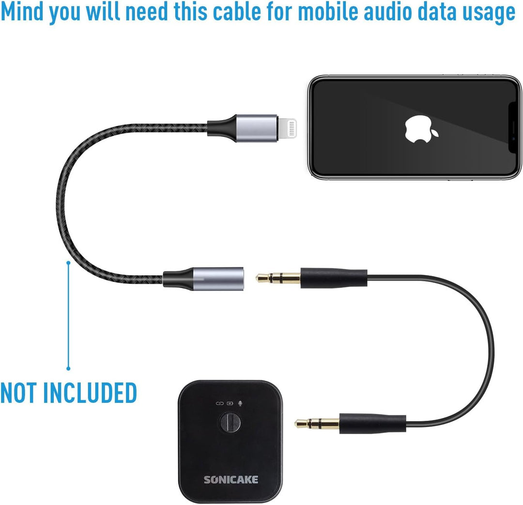 SONICAKE Lavalier Mikrofon Wireless 2,4 GHz 50m Reichweite für iPhone/Android/DSLR Kamera/Camcorder