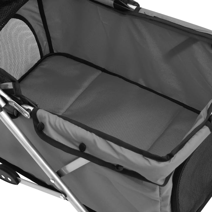 vidaXL Hundewagen Faltbar 76x50x100cm Oxford-Gewebe Hundebuggy Hundetrolley Grau, Grau
