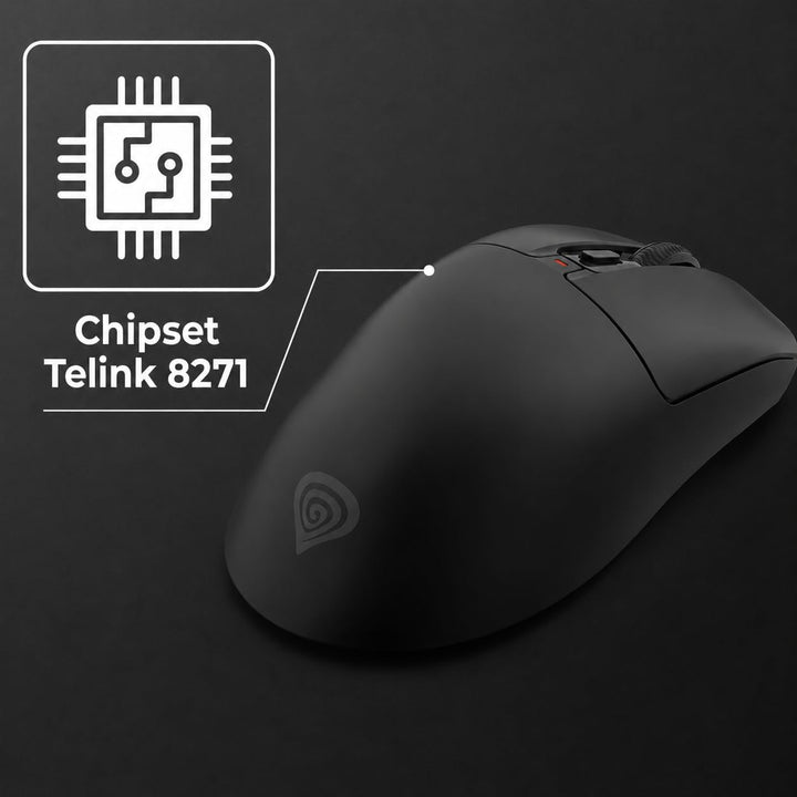 Genesis Zircon 880 Wireless Gaming Maus, 12000 DPI, 1000 Hz, Schwarz | Kabellose E-Sport Maus mit PA
