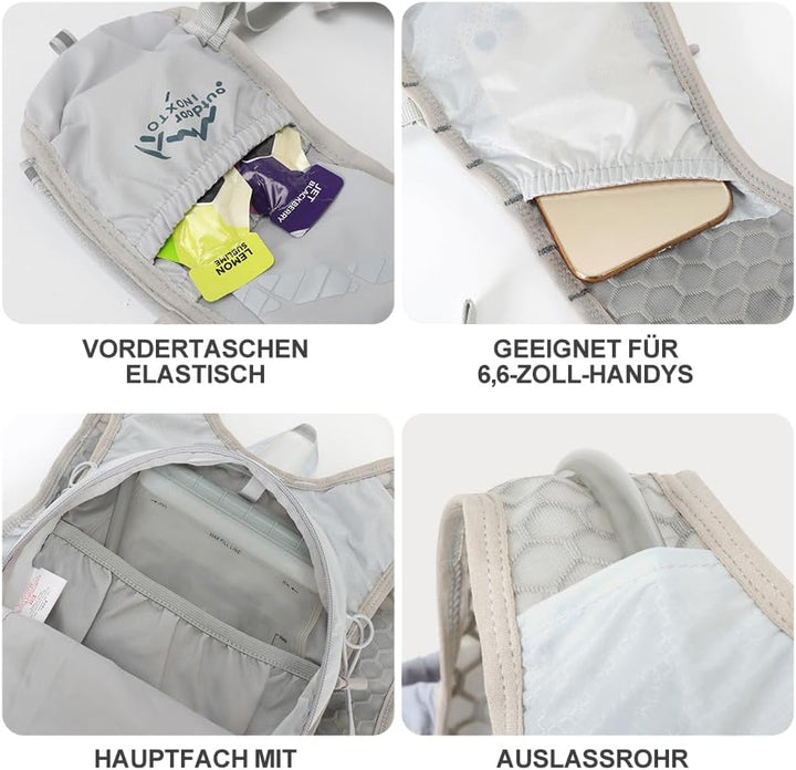 Laufrucksack, 5L Leichter Trinkbeutel, geeignet für Outdoor-Wandern, Radwettbewerb, Bergsteiger-Trin