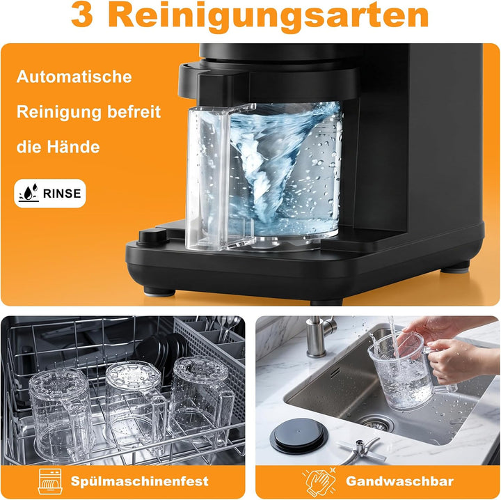 ROTTOGOON Eismaschine mit 3 Bechern 10 Programme für Eiscreme Sorbet Gelato & Frozen Yogurt 2-in-1 G