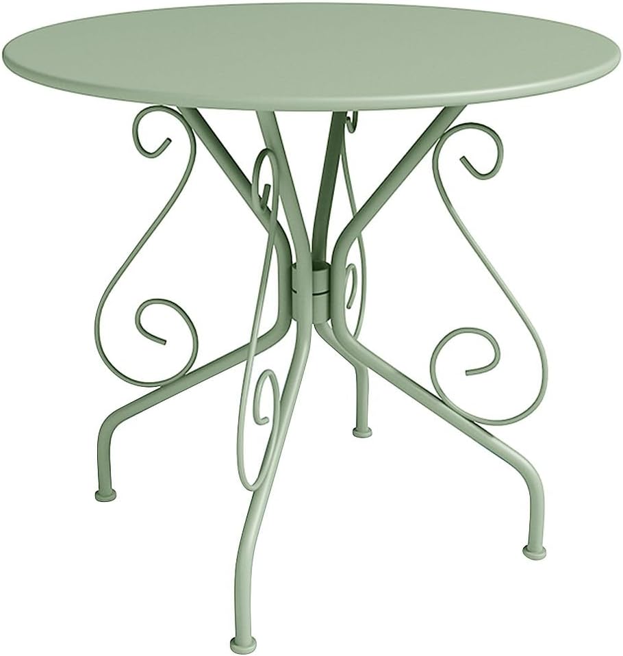 Vente-unique - Gartentisch aus Metall, Schmiedeeisen, Mandelgrün
