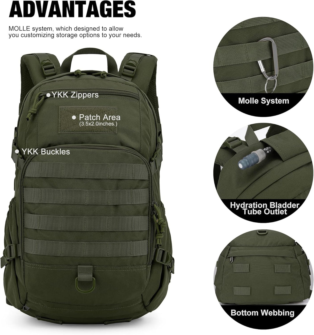 Mardingtop 25L Militär Rucksäcke für Taktischer Fahrrad Wandern Spazieren Klettern Bergsteigen Radfa