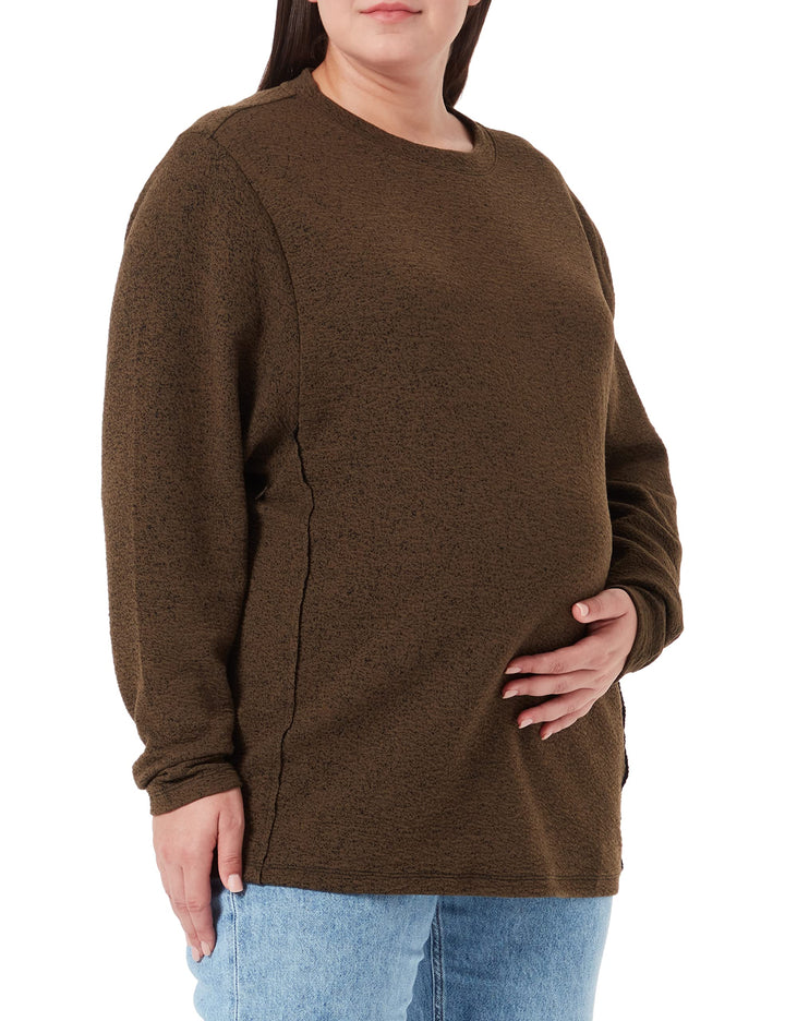 Noppies Damen Sweater Onarga Nursing Long Sleeve Pullover 36 Dark Olive - P981, 36 Dark Olive - P981