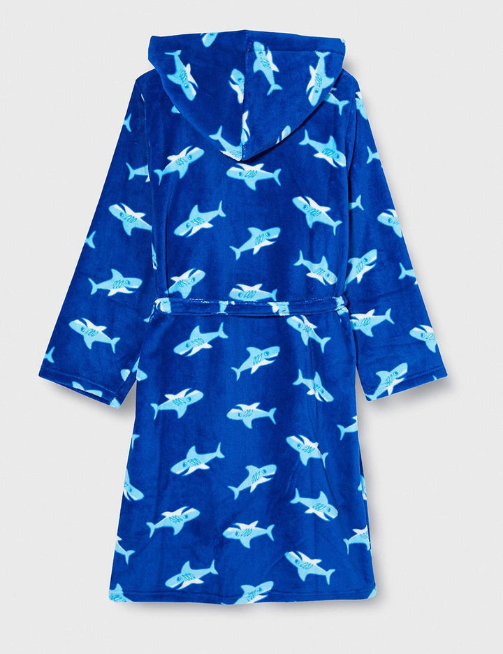 Playshoes DIE MAUS Unisex Kinder Fleece-Bademantel Morgenmantel, Hai
