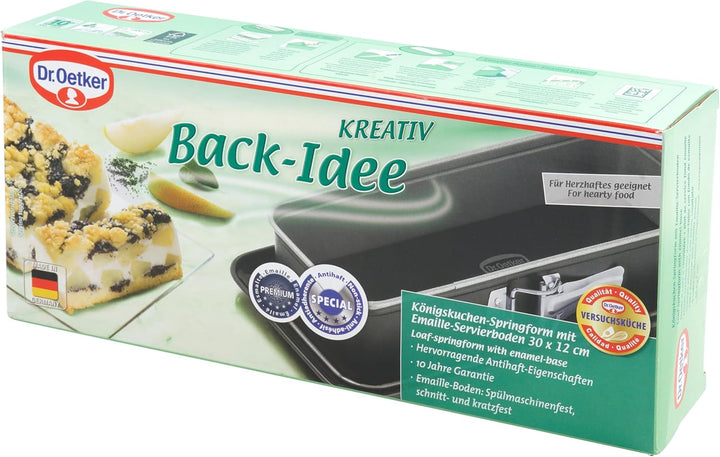 Dr. Oetker Rechteckige Springform mit Servierboden 30 x 12 cm Back-Idee – Eckige Backform mit schnit
