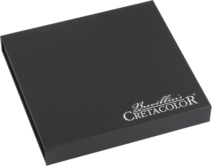 CRETACOLOR 400 61 Black Box, Reisskohle Set mit Nero-Stifte & Monolith Graphitstifte, inkl. Radiergu