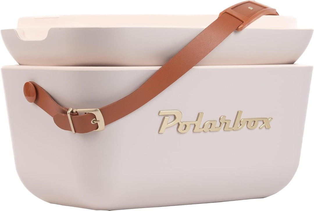 Retro Kühltasche mit Lederband 12 Liter - Polarbox - Perle