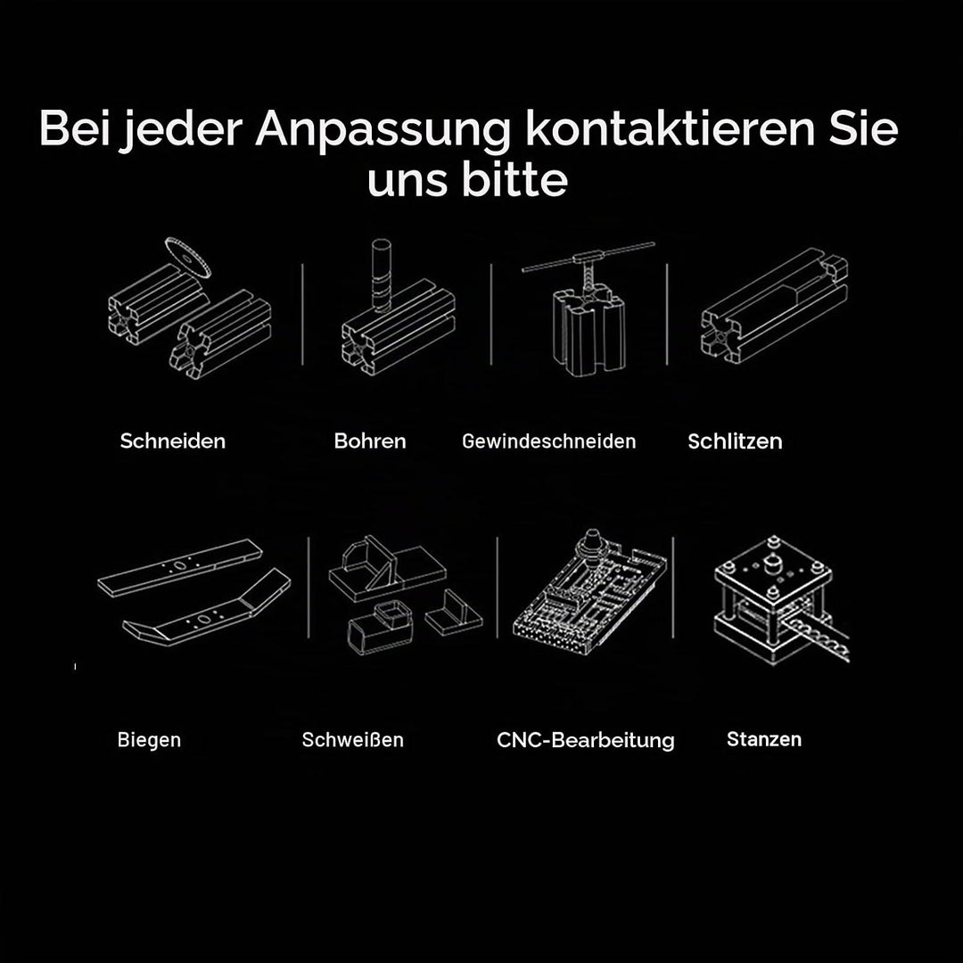 Coavoo AluProfil 4040 Alu Profil 200mm T Typ Schwarz Aluminium Profile 40x40 Europäischer Standard E
