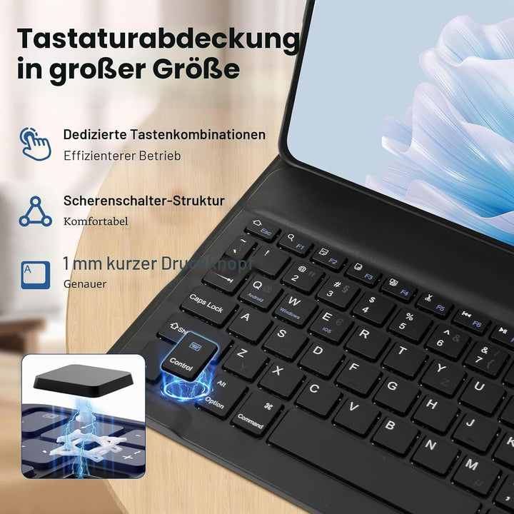 WingFly Tastatur Hülle für Lenovo Idea Tab Plus 12,1 Zoll Tablet (TB365FC), Abnehmbares Magnetisch T