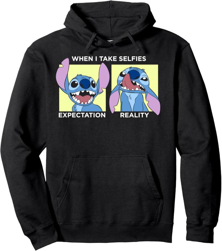 Disney Lilo & Stitch When I Take Selfies Expectation Reality Pullover Hoodie