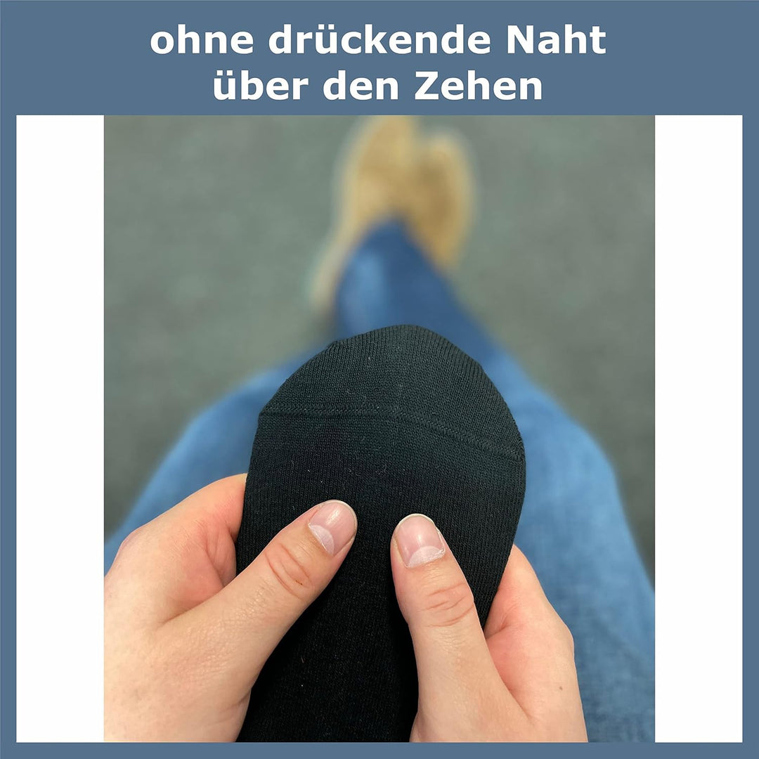 Herren Socken aus 100% Baumwolle | Reine Baumwollsocken im 10er-Set | Freizeitsocken ohne Naht mit v
