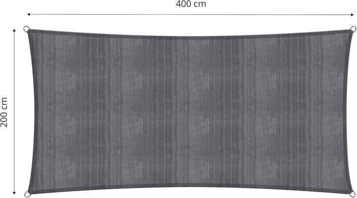 Lumaland Sonnensegel Rechteckig 2 x 4 Meter | Wetterbeständiger Sonnenschutz inkl. Befestigungsseile