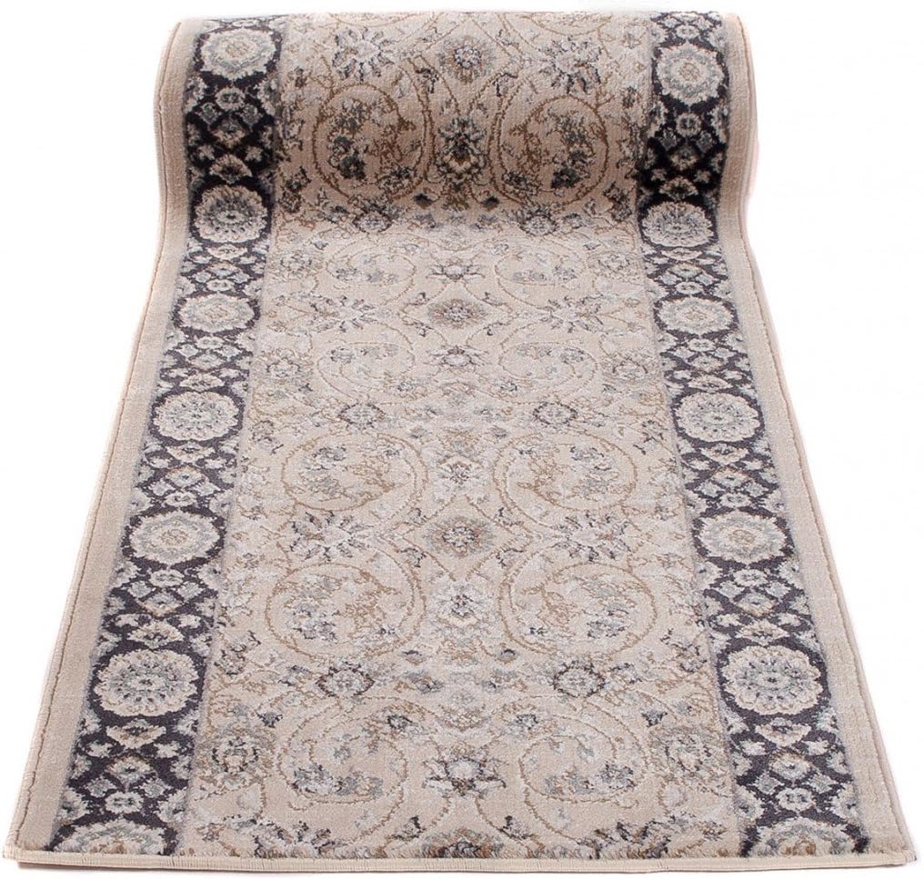 Carpeto Rugs Blumen Teppich Läufer Flur - Orientalisch Teppichläufer - Kurzflor, Weich - Flurläufer