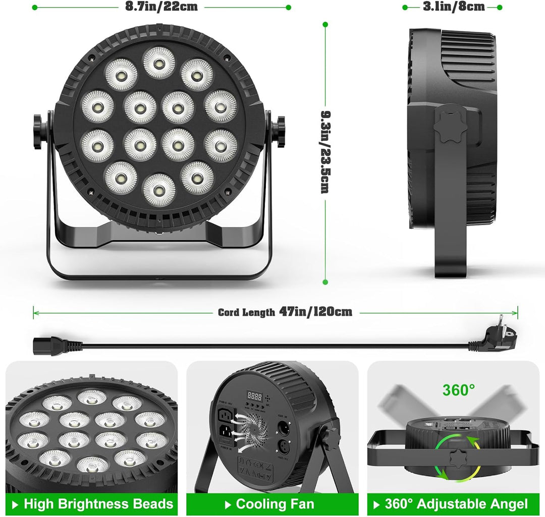 2PC LED Par Strahler 14*6W LED Bühnenlicht Partylicht RGBW DMX512 4-in-1 Par Licht mit Fernbedienung